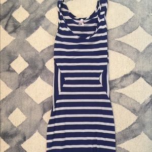 Blue & white striped dress